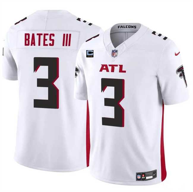 Men & Women & Youth Atlanta Falcons #3 Jessie Bates III White 2024 F.U.S.E With 3-Star C Patch Vapor Untouchable Limited Stitched Jersey